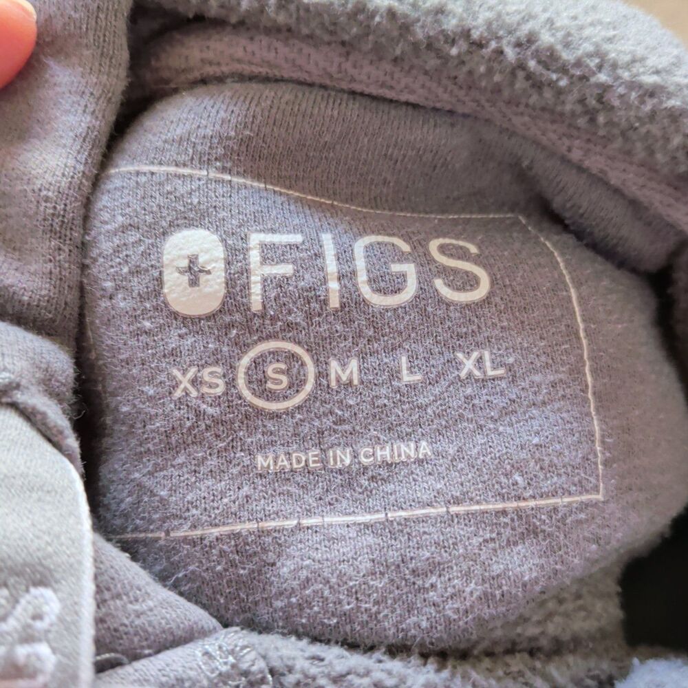 FIGS Women’s Gray Heather Pullover Hoodie Drawstring Long Sleeve Size S - Picture 3 of 7
